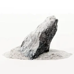 Photorealistic 3D stone model, suitable for Blender, ideal for beach landscape scenes, high-detail photogrammetry.