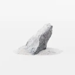 "3D model of a Beach Stone #6 scanned with photogrammetry technique in Blender 3D. Perfect for landscape design and visualization, inspired by Frederik Vermehren's art style and beachfront environment. Texture includes salt, pale gray skin, and mountainous terrain."