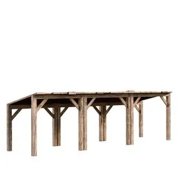 Medieval Wooden Market Canopy