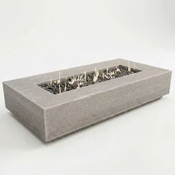 Stone rectangular Fire table