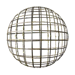 Rusty Metal Grid with Moss