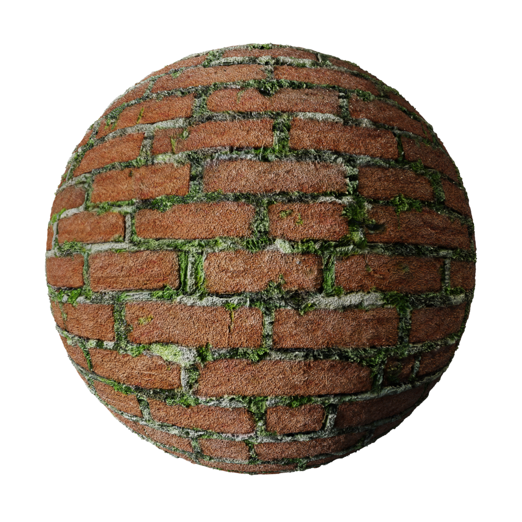 BlenderKit | Download the FREE Brick Stone Moss Wall material