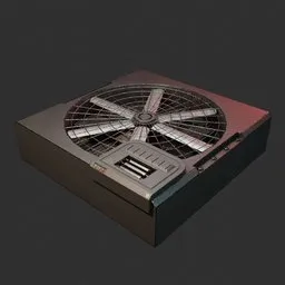 3D model of modern rooftop air conditioner unit for Blender rendering, detailed industrial design.