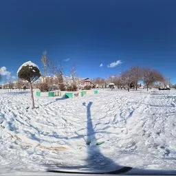 Snowy Urban Park Path