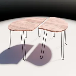 Small Wooden Side Table / Two Parts