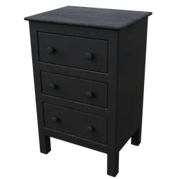 Highly detailed Black Drawer 3D model with realistic textures perfect for virtual staging in Blender.