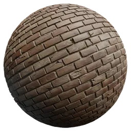 Textured PBR material with moss-covered cracks on old brick, ideal for Blender 3D renderings.