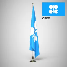 OPEC Ceremonial flag on stand