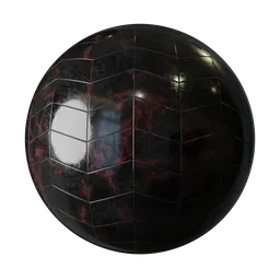 Crimson Obsidian Marble Tile