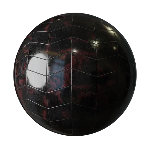Crimson Obsidian Marble Tile