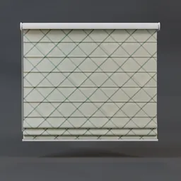 Roman blinds 01 full green checkered