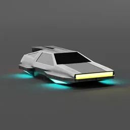 Retro Sci-Fi Low Poly Hover Car