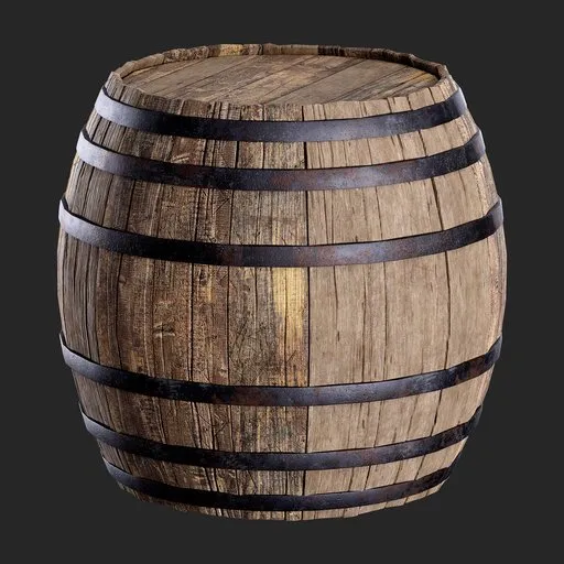 Aged Wooden Barrel