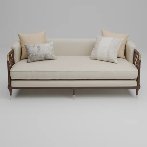 Fabric Sofa with Wood Frame