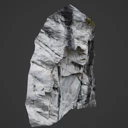 Detailed 3D photoscan model of a textured rocky cliff for Blender, optimized for realistic landscape rendering.