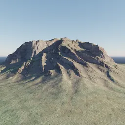 Eroded Mountain with Rock Outcrops
