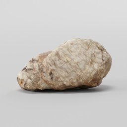 "3D scanned rock model with 4K textures for Blender 3D - Environment Elements category. High-quality natural texture inspired by Alexandre Falguière's artefact. Perfect for natural history game engines and realistic renders."