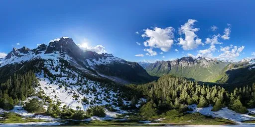 Mountain Landscape Sunny Aerial