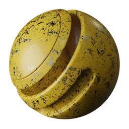 Yellow painted damaged metal