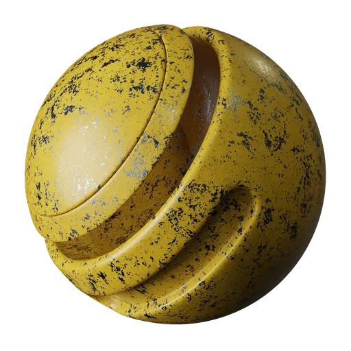 Yellow painted damaged metal
