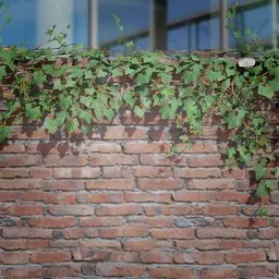 Detailed 3D ivy model draped over brick ledge, suitable for game environments and Blender 3D projects.