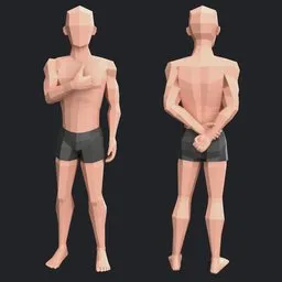 low poly man rig