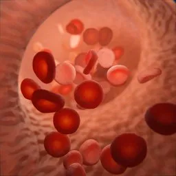 Vein with Blood Cells - human biology