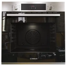 Realistic render of a detailed Bosch built-in microwave 3D model showcasing interior and controls, compatible with Blender.