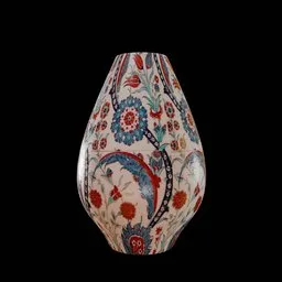 Decorative floral jug 3D model suitable for bedroom decor, rendered in Blender with detailed material and texture.