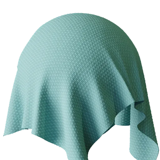 Cyan Waffle Fabric