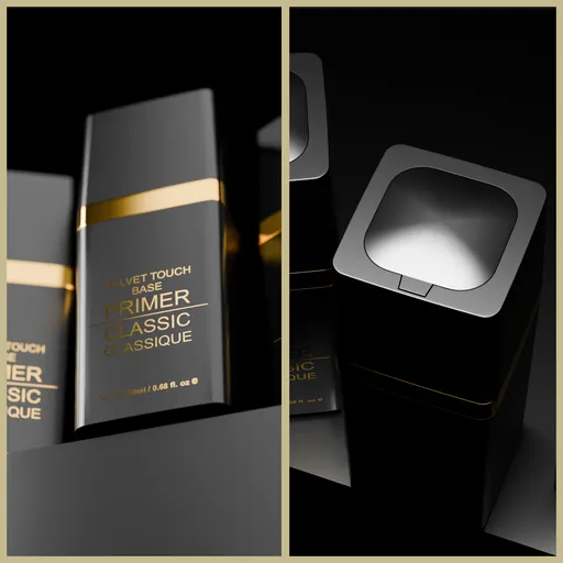Cosmetics product dark theme animation
