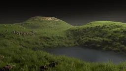 Moody Grassland Landscape Render