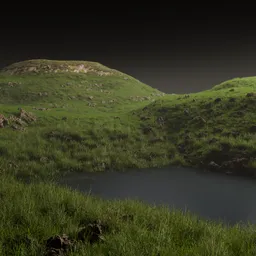Moody Grassland Landscape Render