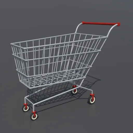 Low Poly Super Market Cart