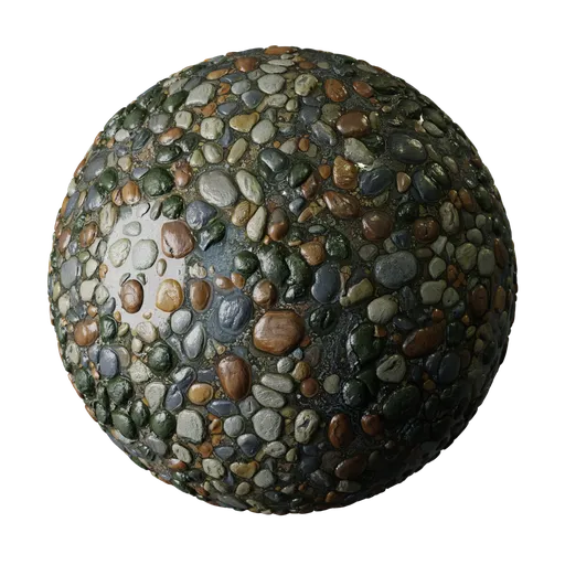 Riverbed Wet Pebble
