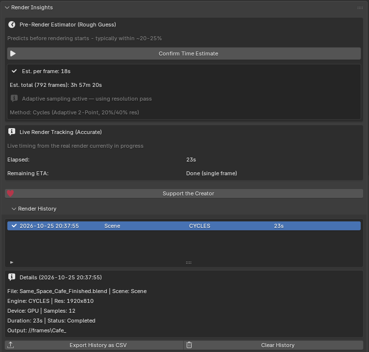 Render Time Estimator + Logger | FREE Render add-ons | Blendkit