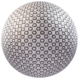 High-resolution white wave basket fabric texture for PBR material in Blender 3D, ideal for 3D accessories.
