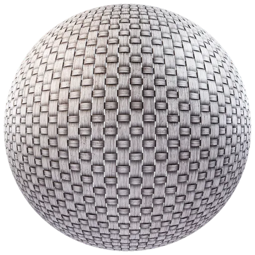 High-resolution white wave basket fabric texture for PBR material in Blender 3D, ideal for 3D accessories.