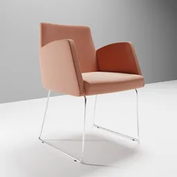 Stylish 3D model of ergonomic, Brazilian-designed Fulô armchair with metal legs, ready for Blender use and interior design.