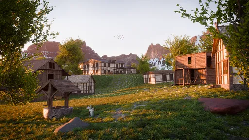Village in the Highlands — Golden Hour Animated