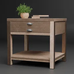 Wooden Nightstand Table