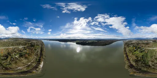 Aerial Cloudy Sunny Day