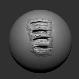 3D sculpting tool for Blender, detailing organic alien gills textures on model surfaces.