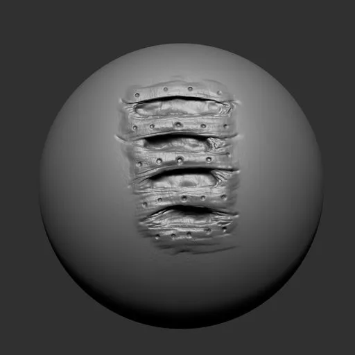 3D sculpting tool for Blender, detailing organic alien gills textures on model surfaces.