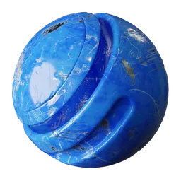 Scratched Blue Painted Metal