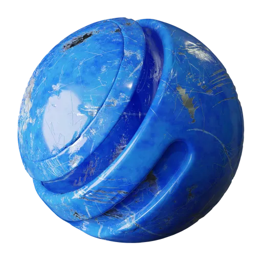 Scratched Blue Painted Metal