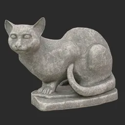 Sitting cat stone statue