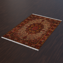 "Rendered in Blender 3D, this Persian Bakhtiari carpet is inspired by traditional folktales and features an arafed design. Perfect for use in video game assets, the tileable texture can be optimized by reducing the particle system."