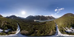 Beatiful Sunny Day Mountain Landscape