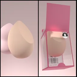 Makeup sponge packaging animation